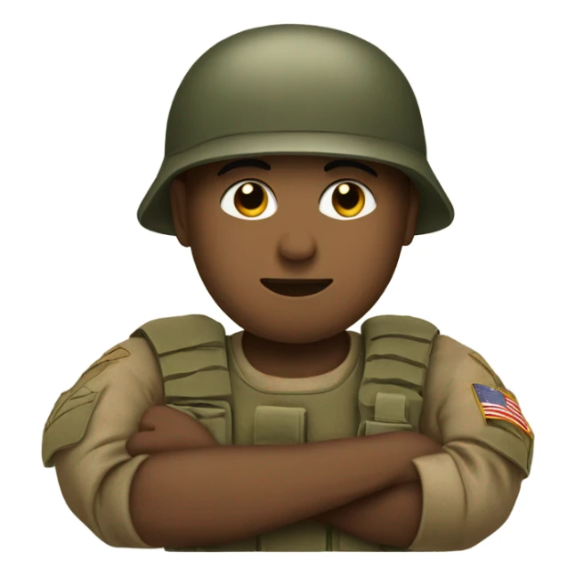 soldier with making heart with their arms sticker