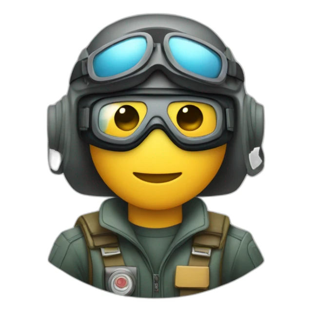 Pilote de chasse qui ne sourit pas et avec un masque à oxygène sticker