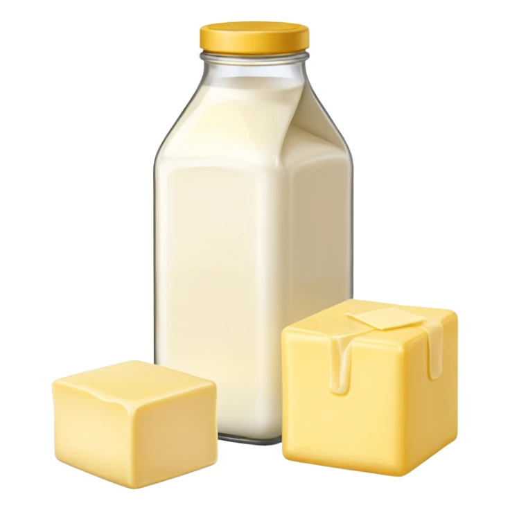 The bottle of milk and butter sticker