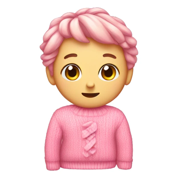 cute pink sweater with ribbon boy sticker