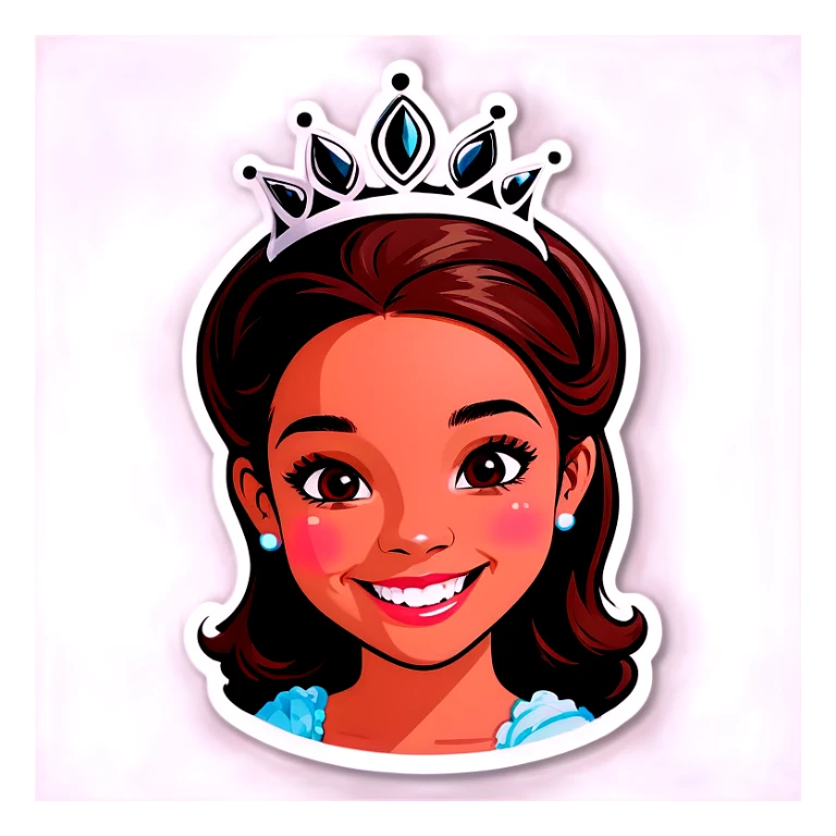 smiling girl with tiara in Paris  sticker