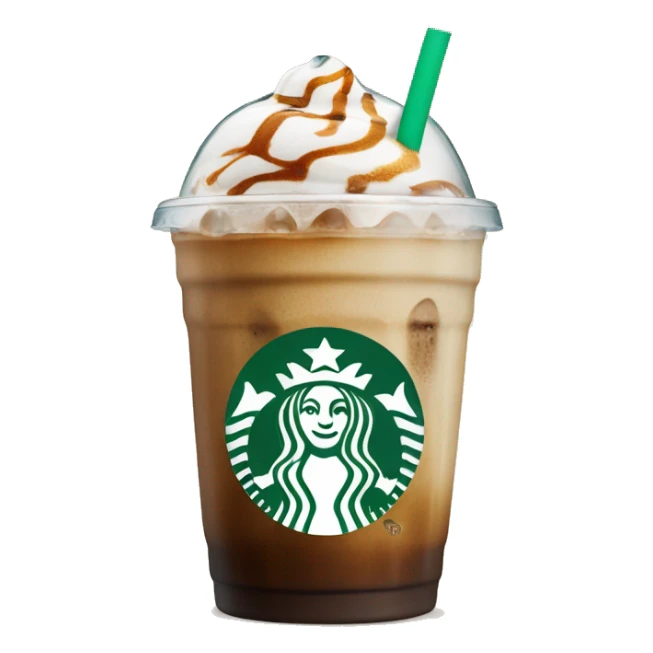 Starbuck ice coffee with ice cubes sticker