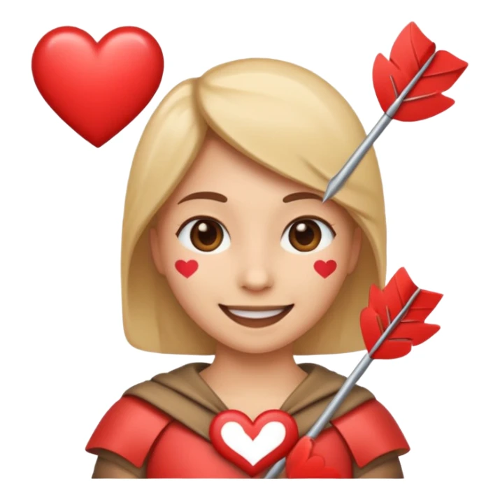 Quiero un emojis con una cara enamorada pero con el corazón de flecha sticker
