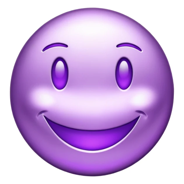 Purple token or coin with a capital letter T and a smiling face sticker