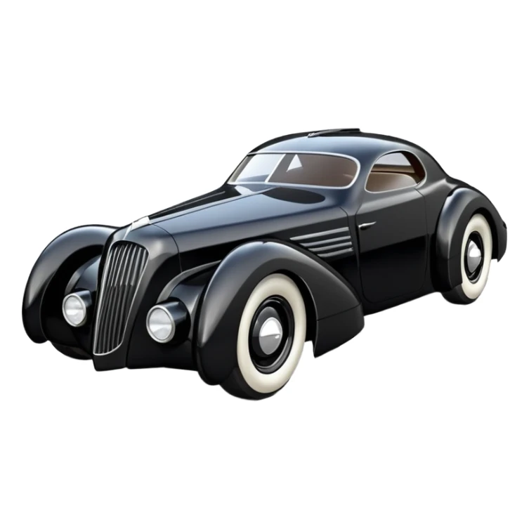  the animated series aerodynamic futuristic Batmobile loosely based on 1936 cord 812 Ford (flat long straight faceted mechanical body) finned stealthy street hot rod  sticker