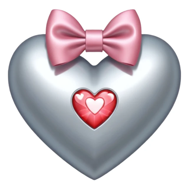 star-filled heart, silver bow with heart motifs sticker