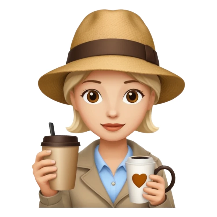 stylish traveler with coffee cup on hand sticker