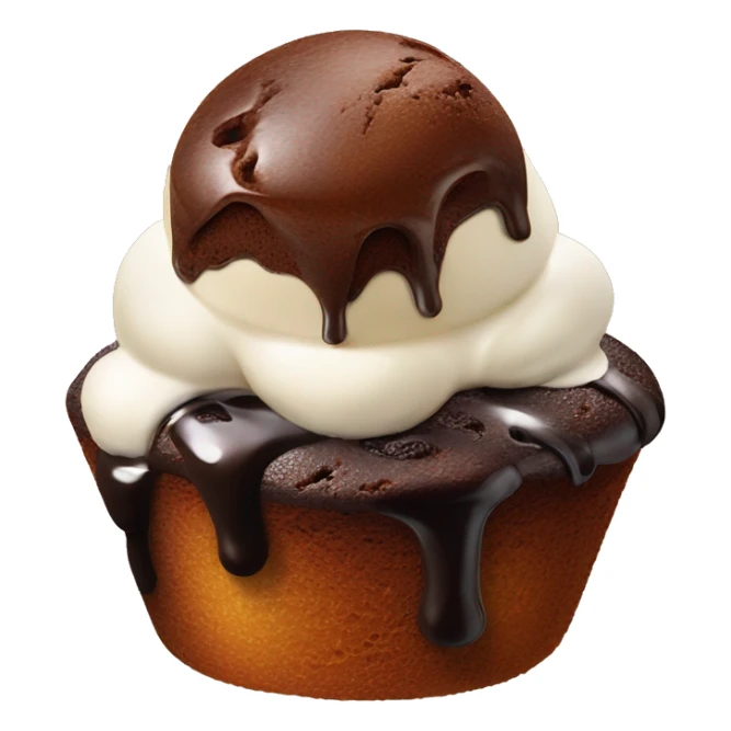 molten lava cake with ice cream scoop sticker