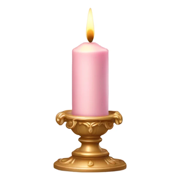 light pink candler with A faint candlelight, Rococo style sticker