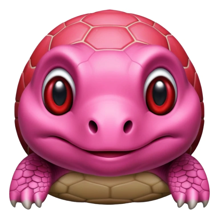 a cute turtle that has pink skin and a red shell. sticker