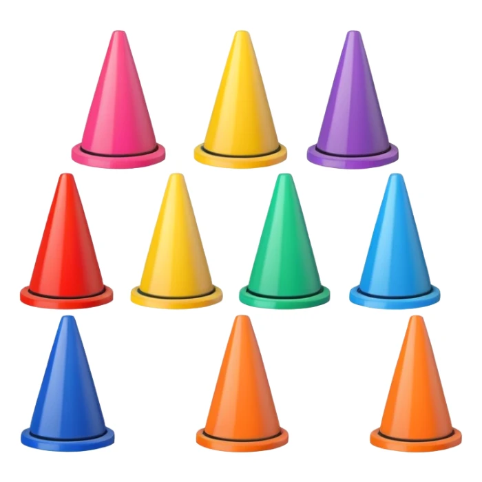 colorful Cone markers
 sticker