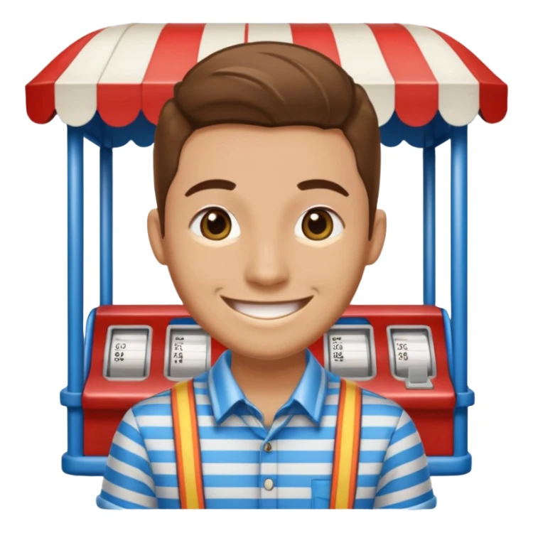 Fairground Staff ticket collector at booth sticker