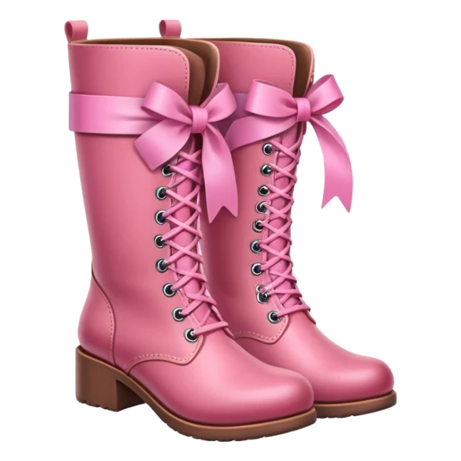 Pink boots with a pink ribbon  sticker