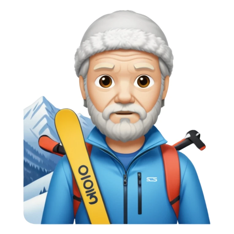 Socrates on mountain skis sticker