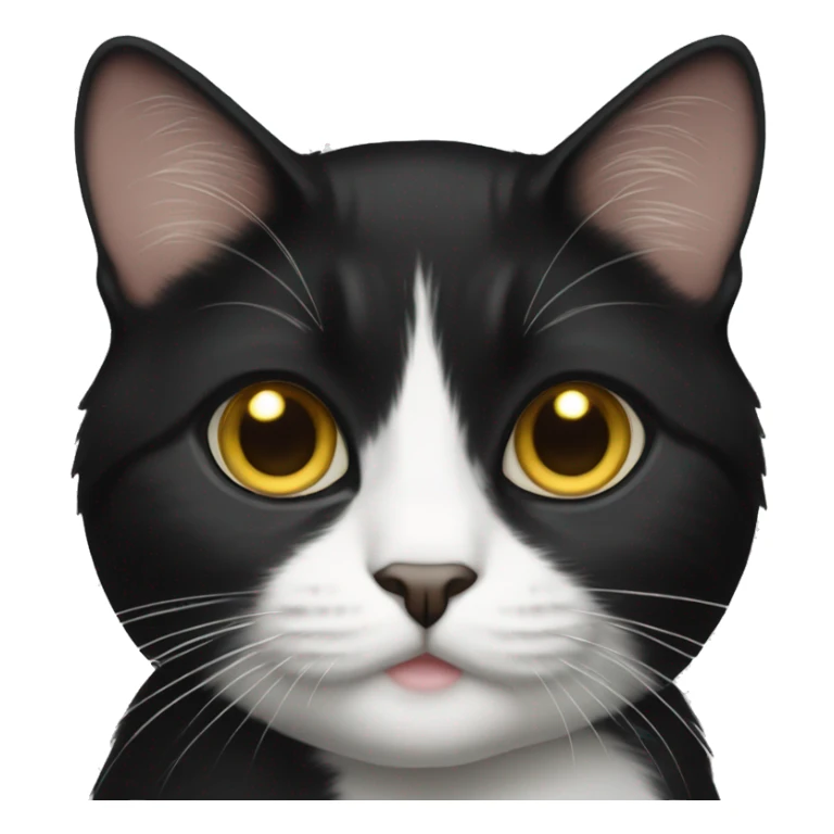 Tuxedo cat with gold eyes and mostly black face sticker