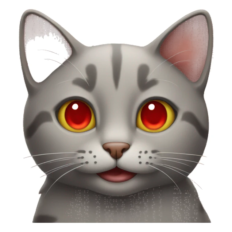 cat with red eyes and smile sticker