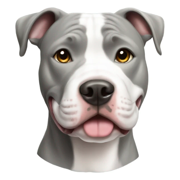 Grey and white pit bull sticker