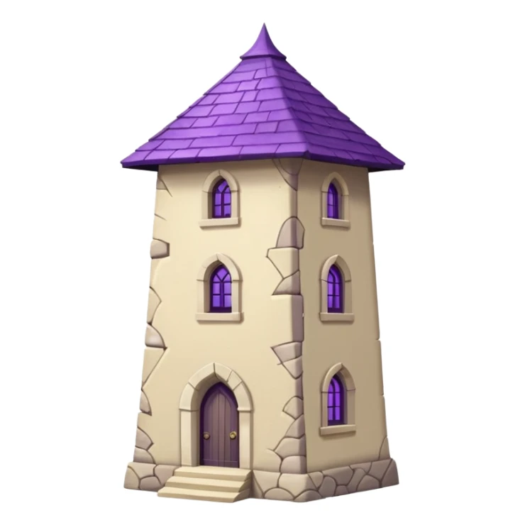 single exile tower with purple roof and cream walls sticker