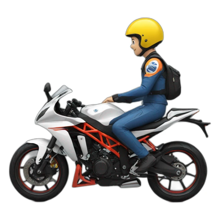 A lean boy in R15 bike sticker