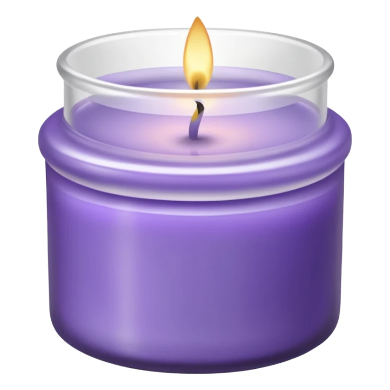 Lavender candle – purple wax in frosted glass jar sticker