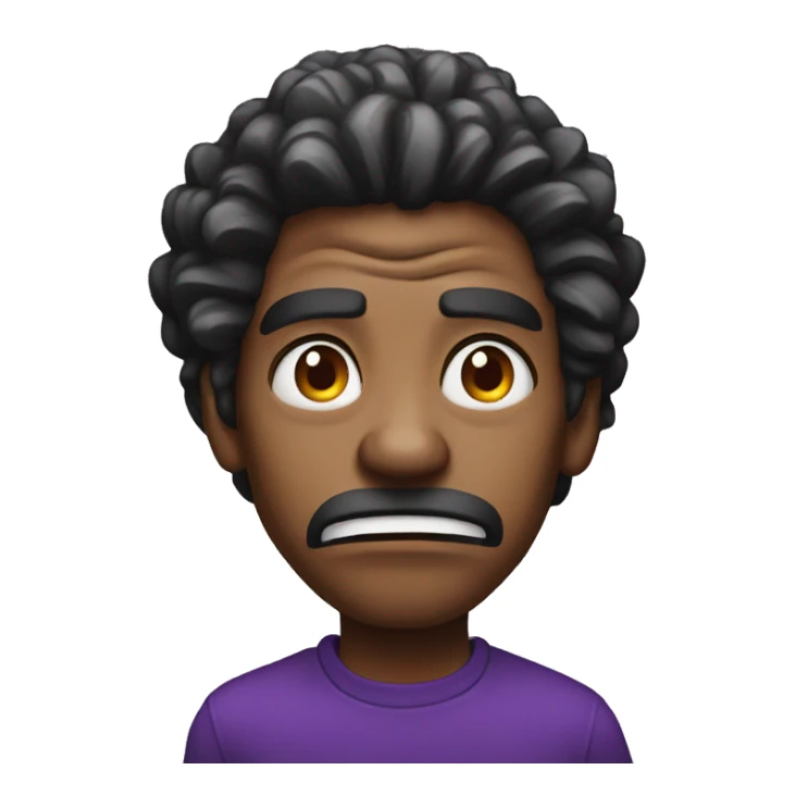 vibrant solo portrait with expression and purple nose angry sticker