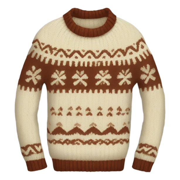 Fair isle cream knit sweater sticker