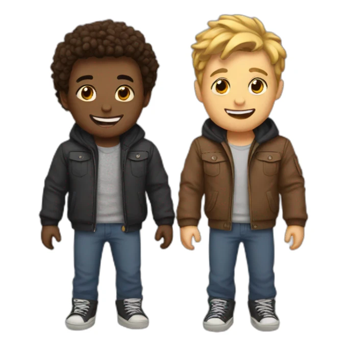 Two best friends hanging out both boys sticker