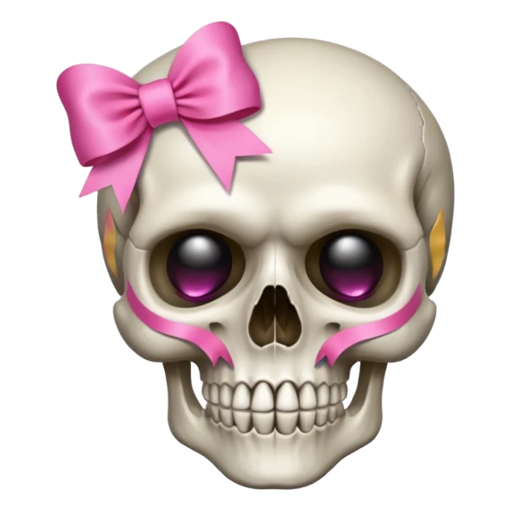 Skull with a pink ribbon sticker