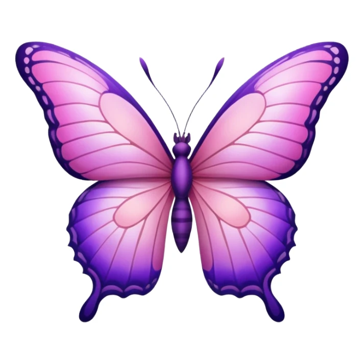Pink and purple combined butterfly sticker