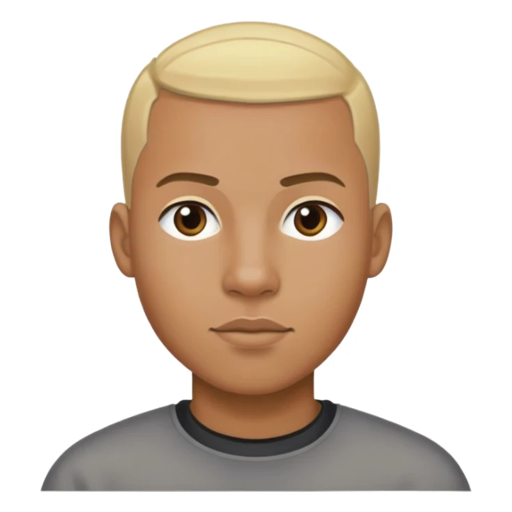 black man with blonde buzz cut hair and blonde eyebrows sticker