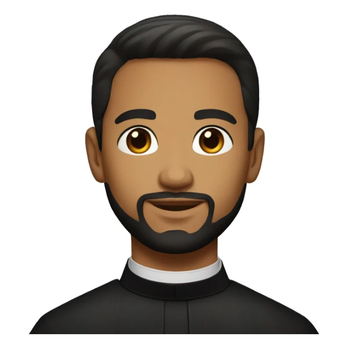 Young catholic priest with beard and black hair sticker