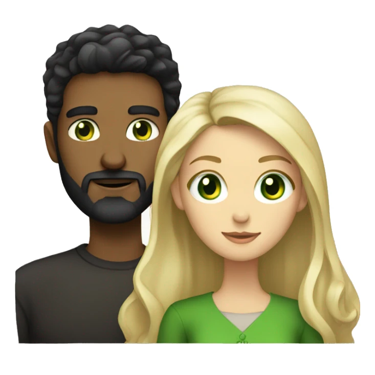 bearded dark haired guy and blonde girl with green eyes sticker