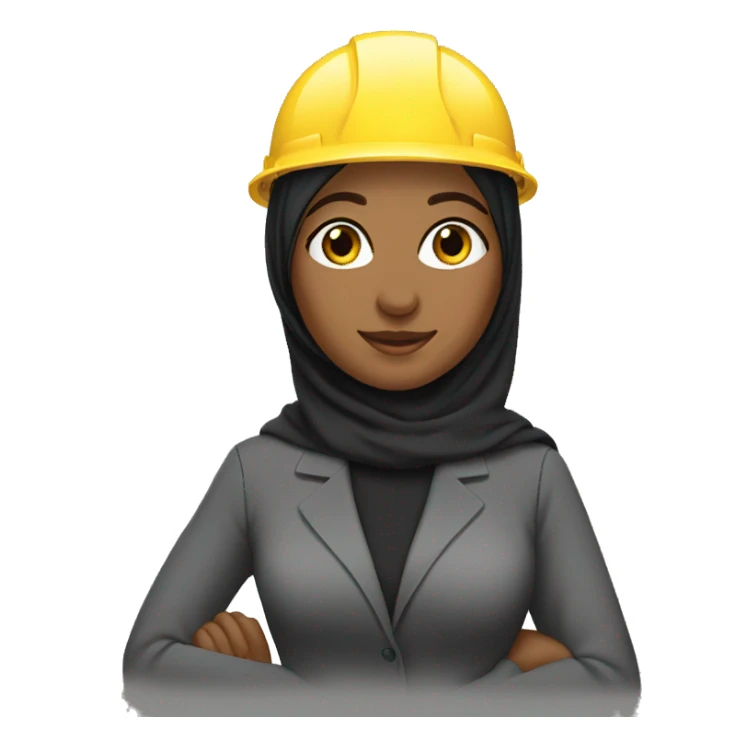 Civil  engineer woman with hijab sticker