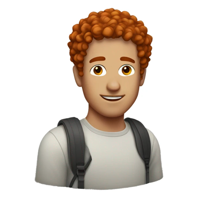  man with freckles, red curly hair fade on sides sticker