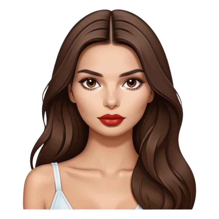 Emily Ratajkowski, model with long brown hair and full lips sticker