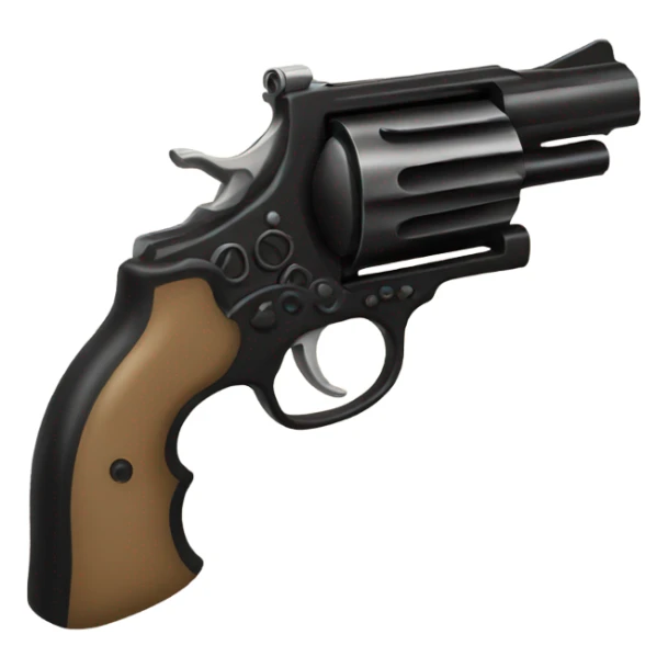 black revolver with beige rose sticker