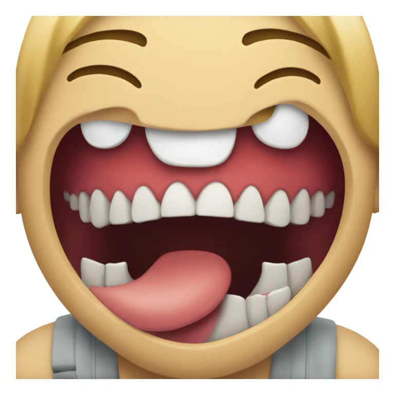 a boy inside a shark's mouth, hanging out between the teeth sticker