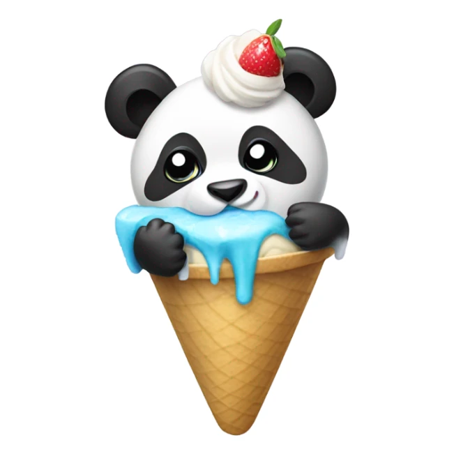 Panda eating ice cream sticker