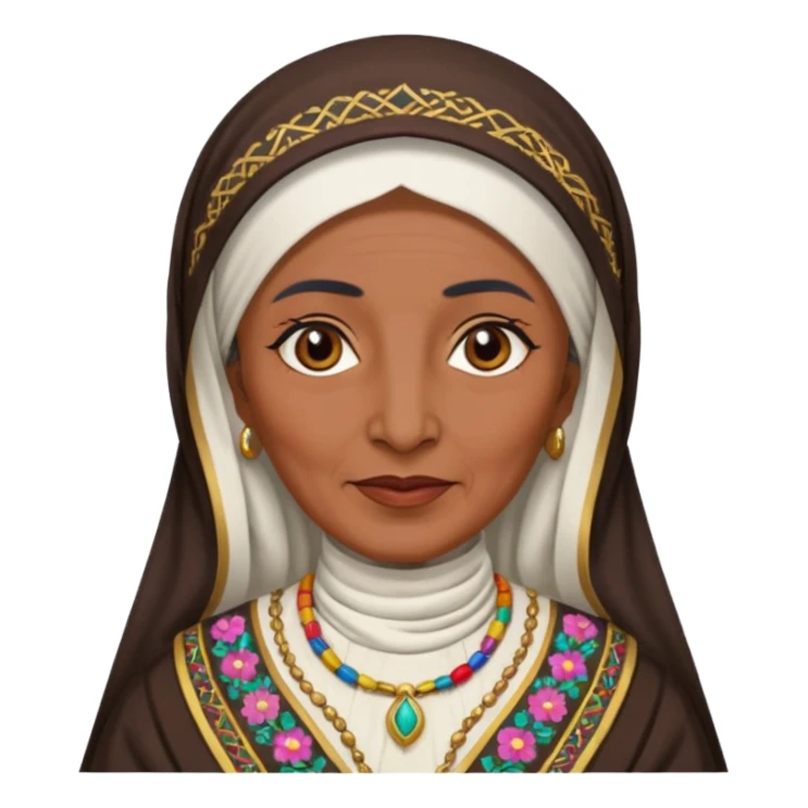 an old emirati women wearing traditional cloths sticker