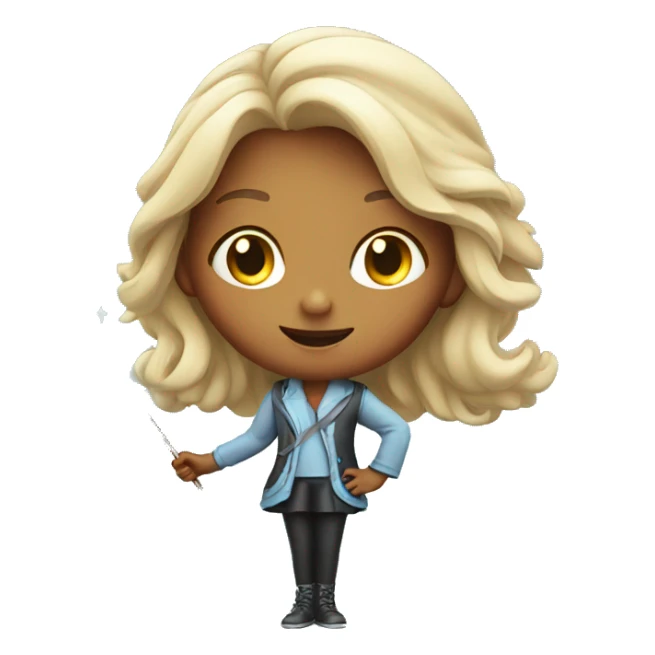 girl with a magic wand sticker