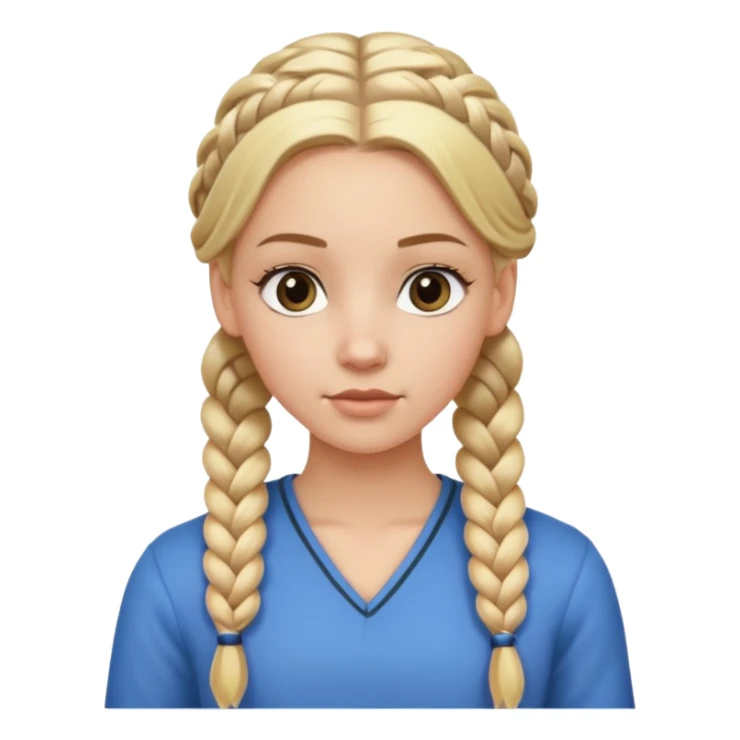 white girl, full braided blonde hair, side cornrows sticker