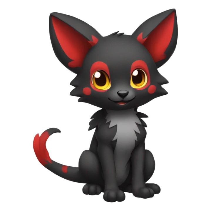 Cute cool black red animal hybrid Fakemon full body sticker