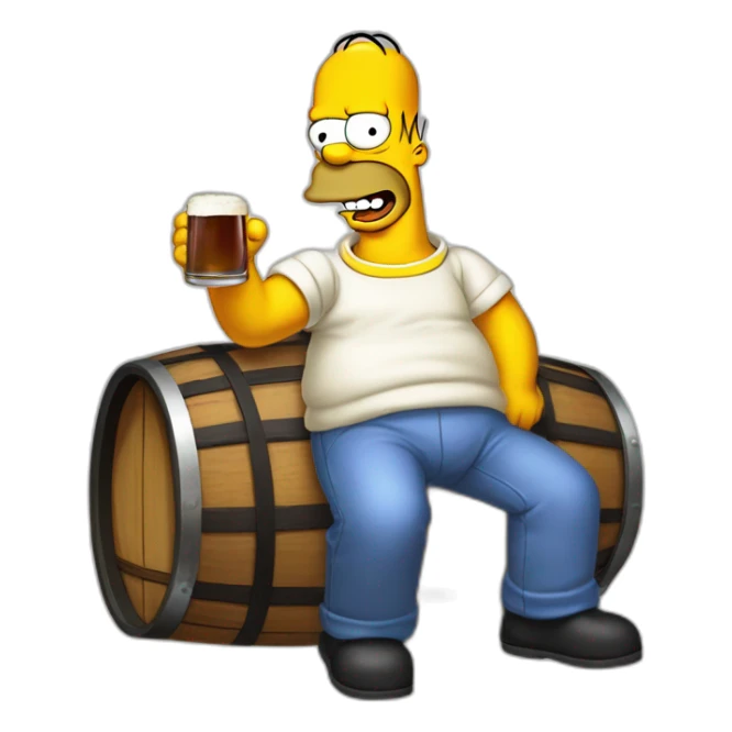 Homero Simpson bebiendo cerveza sticker