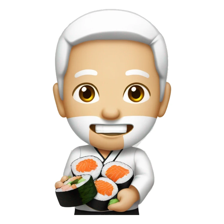Sushiman segurando um prato de sushi sticker