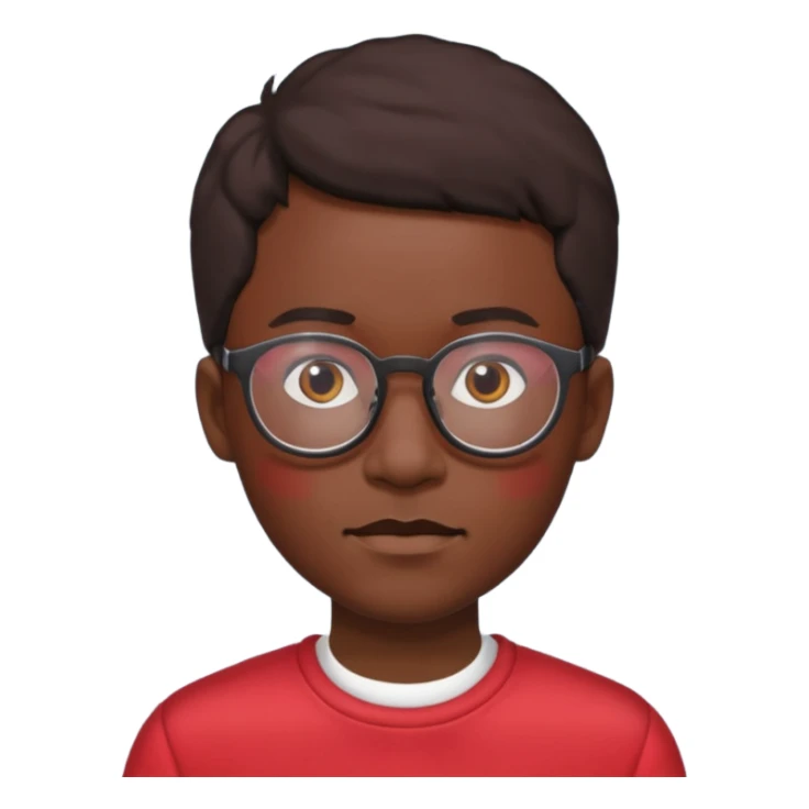 red clothed black person with eyeglass sticker