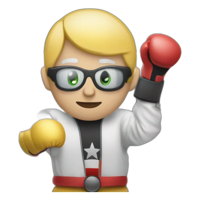 A photographer in a boxing ring with a bubble of information that says fight sticker