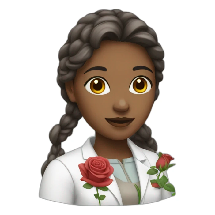 Medschool girl with roses sticker