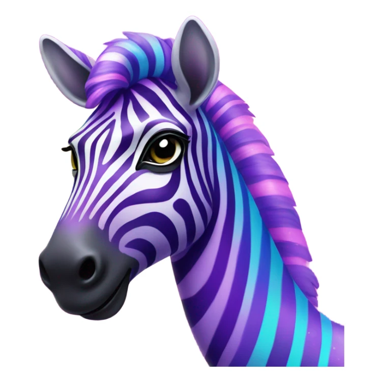 Lisa frank rainbow zebra with glitter purple stripes sticker