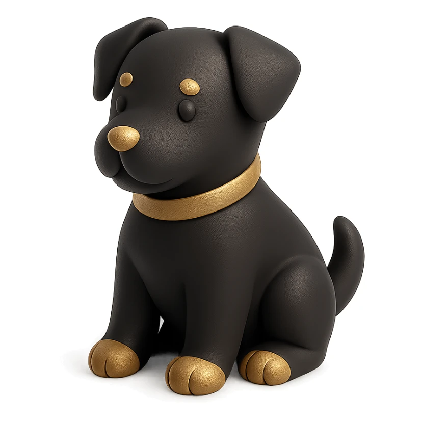 <systemPrompt>
  <style>
    <renderType>3D</renderType>
    <finish>Soft matte</finish>
    <colors>
      <primary>Black</primary>
      <secondary>Antique gold</secondary>
      <background>Pristine white</background>
    </colors>
    <composition>
      <angle>Isometric</angle>
      <shadows>Feathered</shadows>
      <lighting>Ambient glow</lighting>
    </composition>
    <tone>Minimalist</tone>
    <aesthetic>Simple and elegant</aesthetic>
  </style>
</systemPrompt>

{subject} = dog sticker