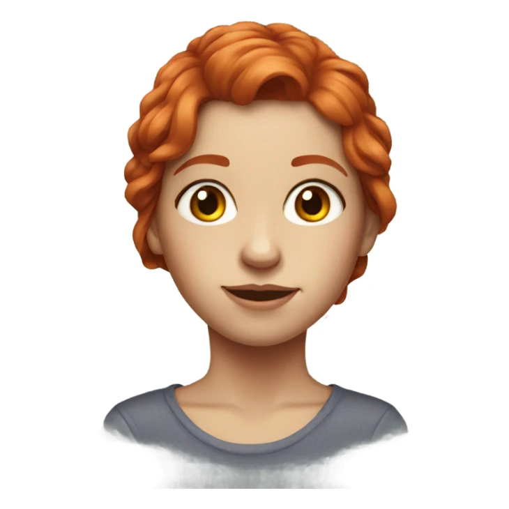 portrait of red haired girl sticker